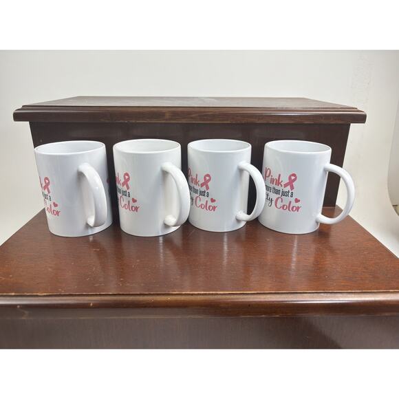 LOT of 4 Breast Cancer Awareness Mugs Cups Women Life Nurse Coffee Pre Owned - Picture 5 of 13